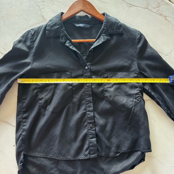 ZARA Basics Black Denim Shirt - Picture 7 of 10